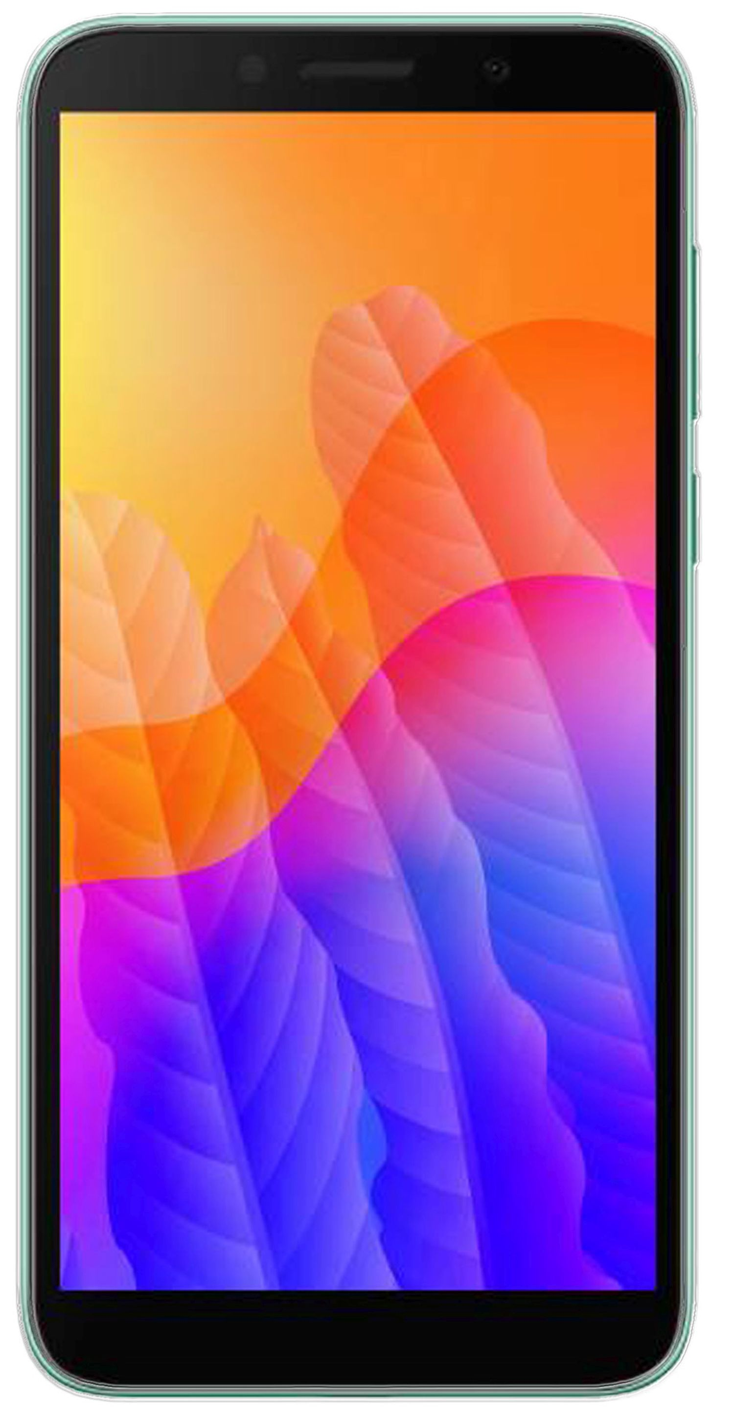 Ein Smartphone mit einem farbenfrohen, abstrakten Hintergrundbild.