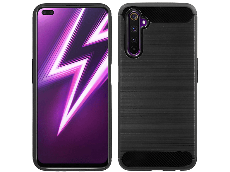 COFI Carbon-Look Case, Bumper, Oppo, Realme 6 Pro, Schwarz