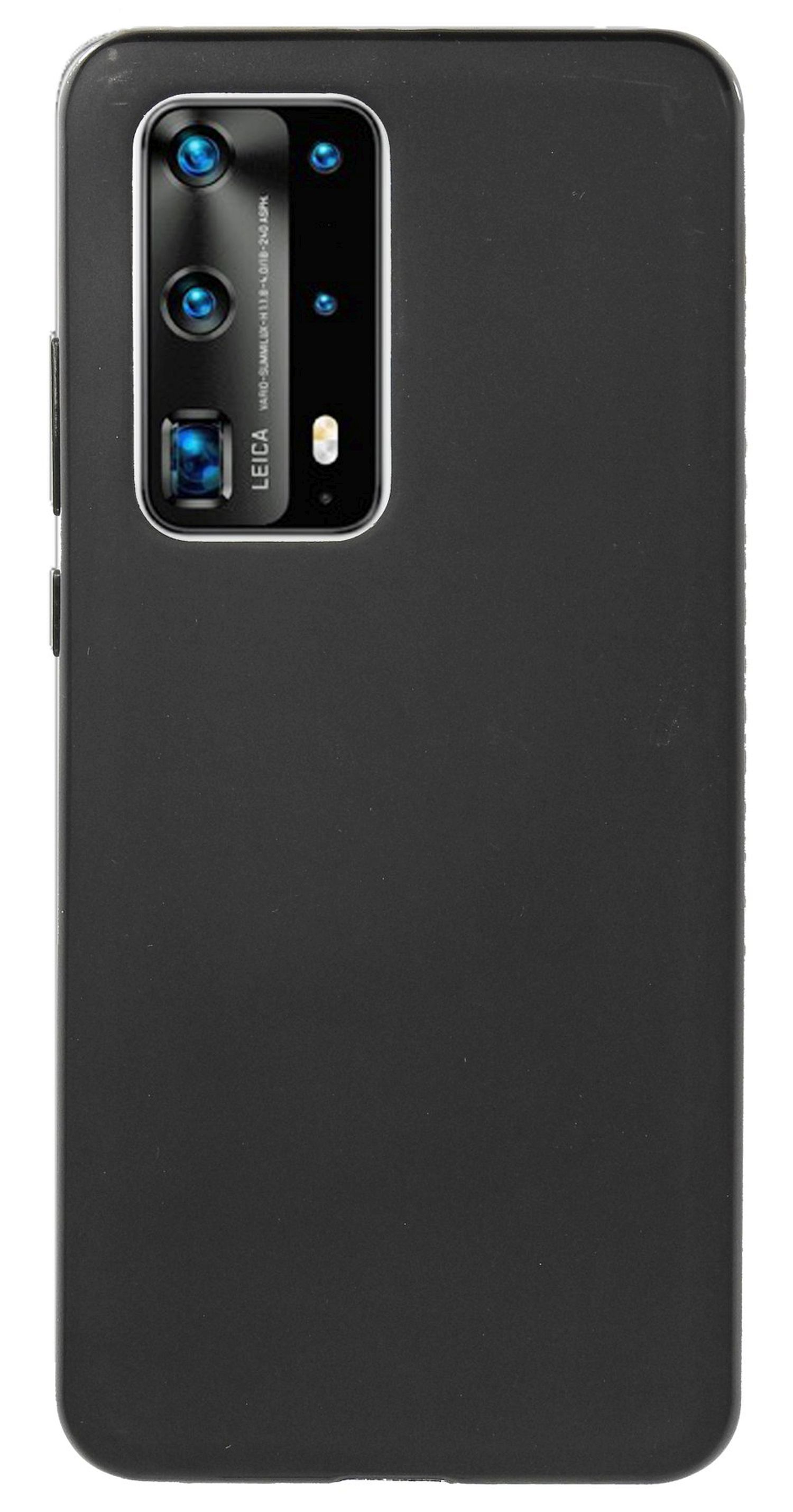Schwarzes Telefon mit Kamera-Array auf der Rückseite. Die Rückseite ist matt.