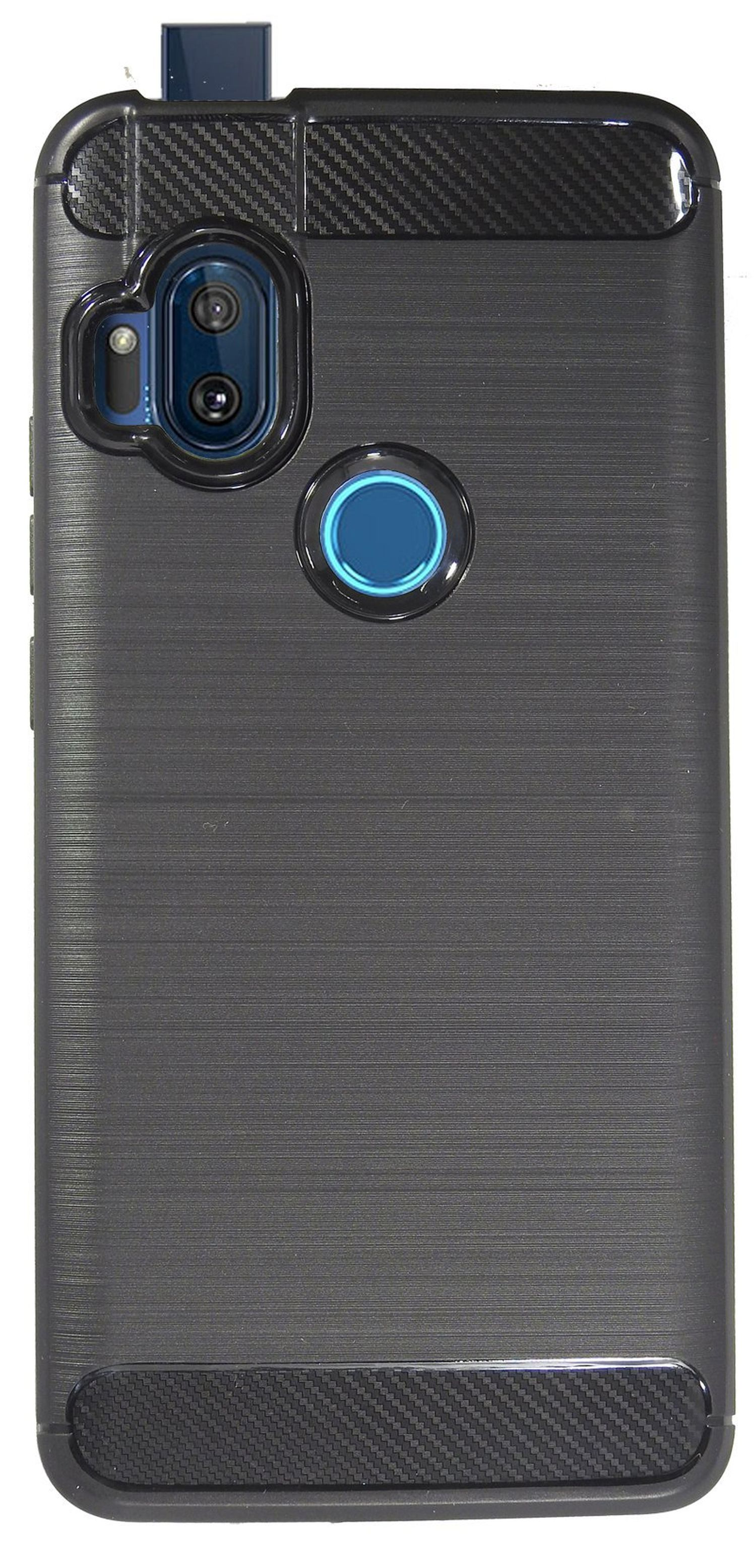 Case, Hypher, Moto COFI Carbon-Look Motorola, One Schwarz Bumper,