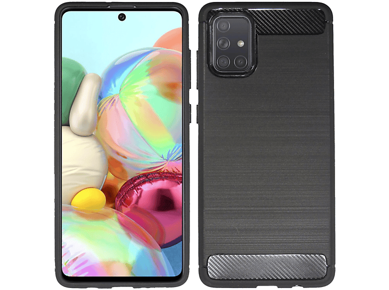 COFI Carbon-Look Case, A71, Bumper, Schwarz Galaxy Samsung
