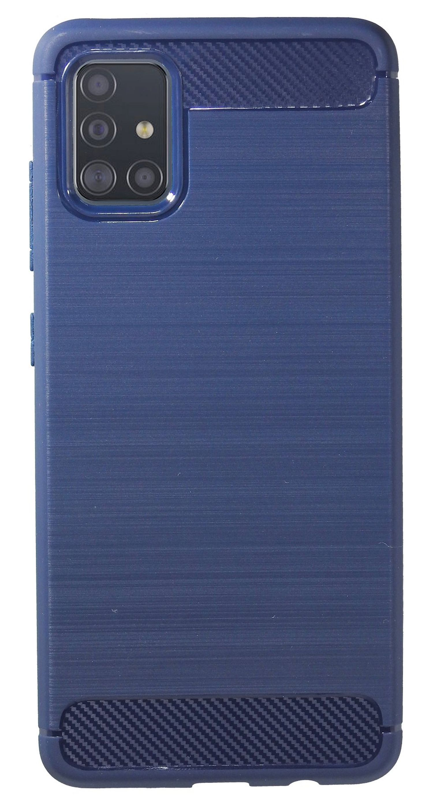 COFI Carbon-Look Case, Bumper, Samsung, Galaxy Blau A51