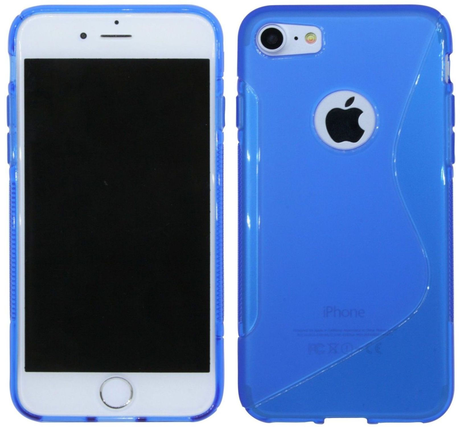 7, S-Line Apple, COFI Bumper, Cover, Blau iPhone