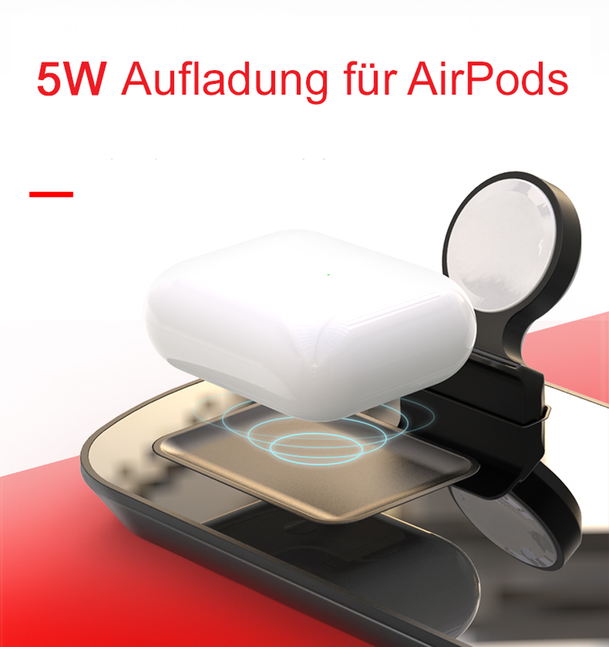 LOOKIT C7-A Qi Apple, Wireless für Ladegerät SW Schwarz 3in1 Ladegerät Apple