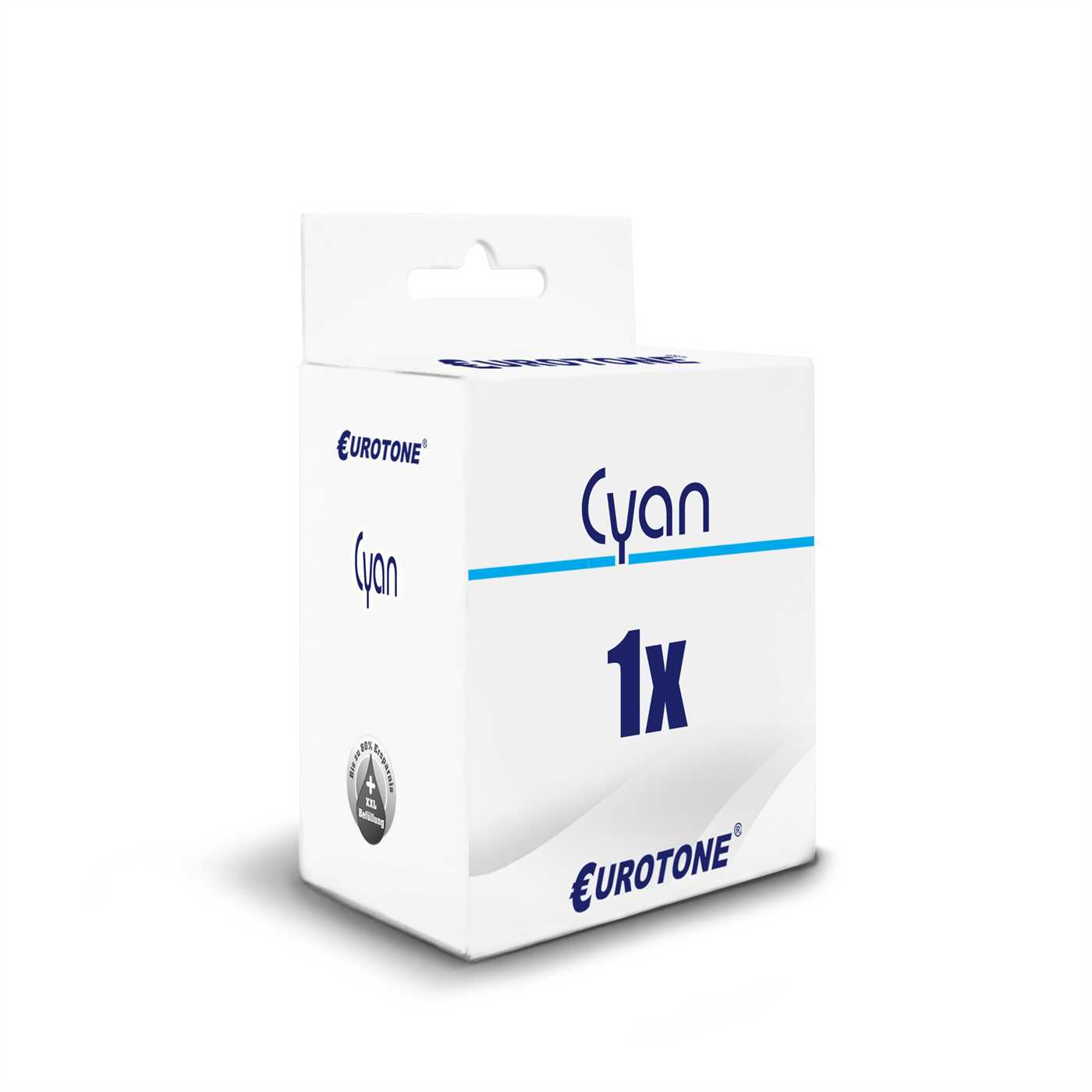 Weiße Schachtel 'Cyan 1X' mit Eurotone Logo.