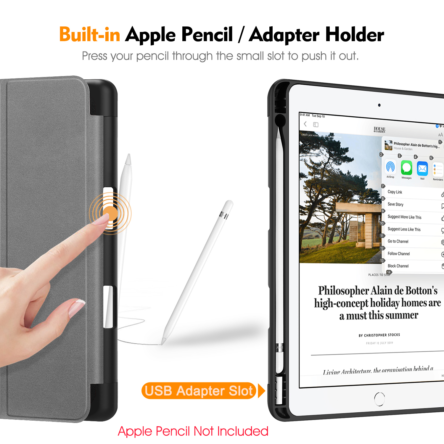 FINTIE Hülle, Bookcover, Gen Notizblock Schwarz iPad 2021/8. Zoll (9. Generation Gen 2019), 10.2 iPad, 2020/7
