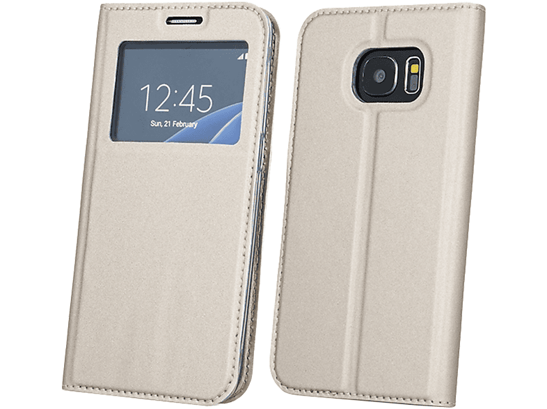COFI Smart A8 Case, Look Bookcover, 2018, Samsung, Galaxy Plus Gold
