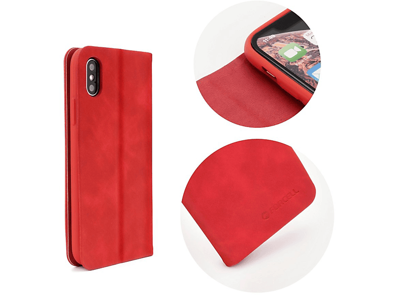 Rot Case, COFI SILK Galaxy J6+, Bookcover, Samsung,