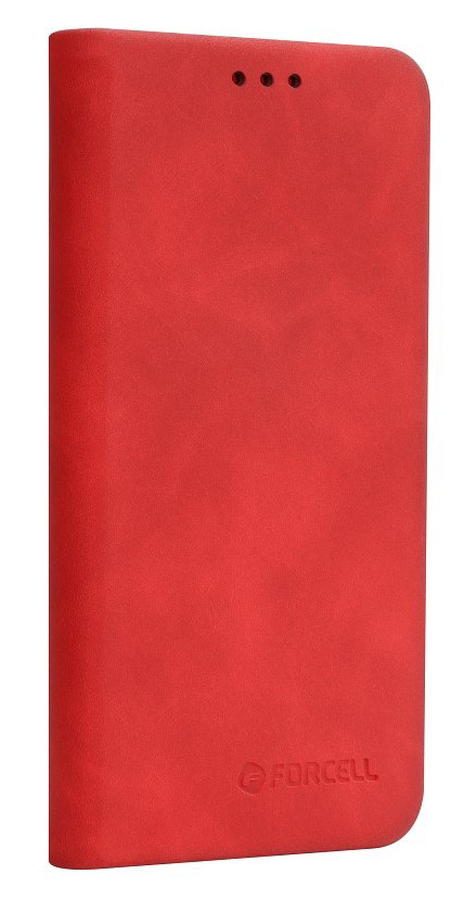 Rote Handyhülle mit dem Markennamen 'Forcell' auf der Vorderseite. Es hat ein mattes Finish.