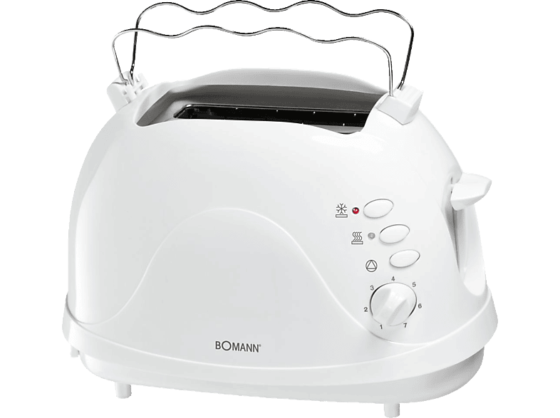 BOMANN 2ScheibenToaster Toster 700 Watt Krümelschublade TA 246 weiß