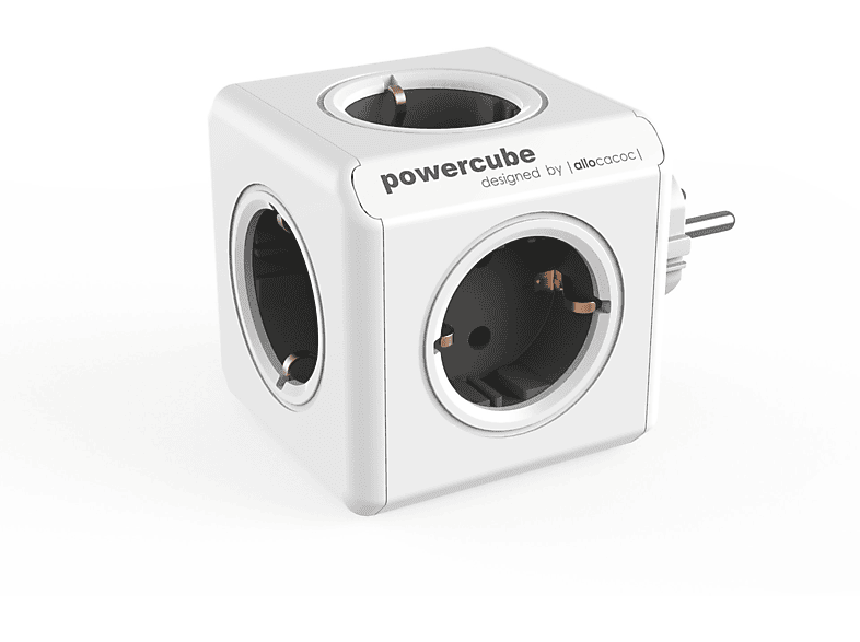 ALLOCACOC PowerCube Original Grau Reiseadapter | Steckdosenleisten & Stecker