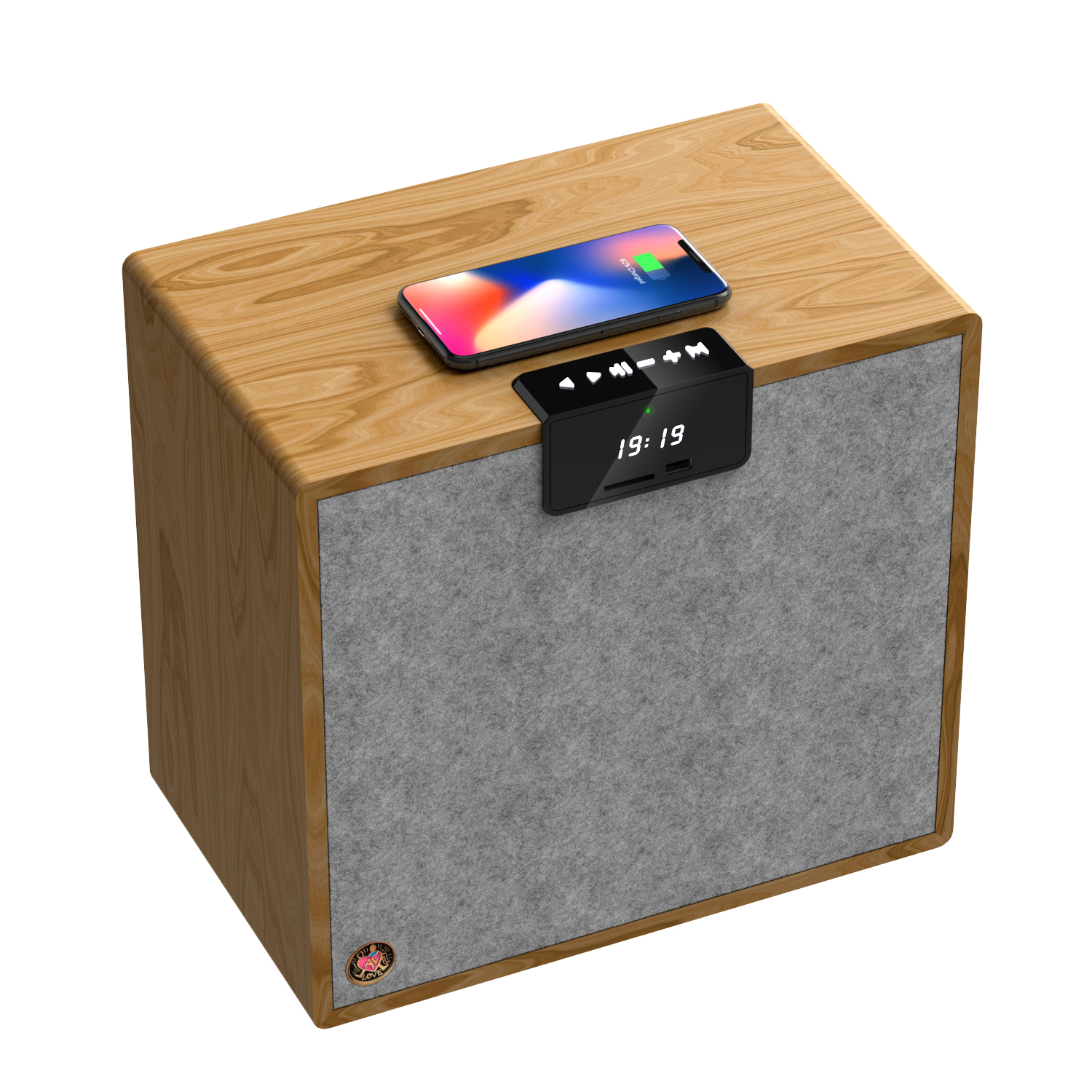 AVLOVE AVLM Hifi-Anlage Aufladen NUR Radio/Bluetooth/USB/SD-Karte/ - - - Kabelloses Lautsprecher, REDNER - Bam - groß Aux Grau