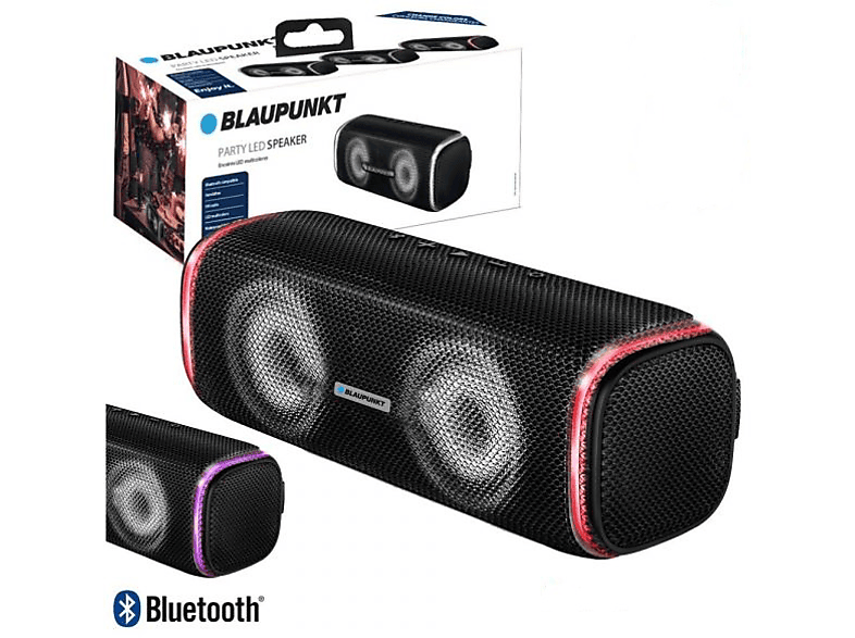BLAUPUNKT BLP3920 - Party Speaker - 20 Watt - LED Beleuchtung - Schwarz Bluetooth Lautsprecher, Schwarz