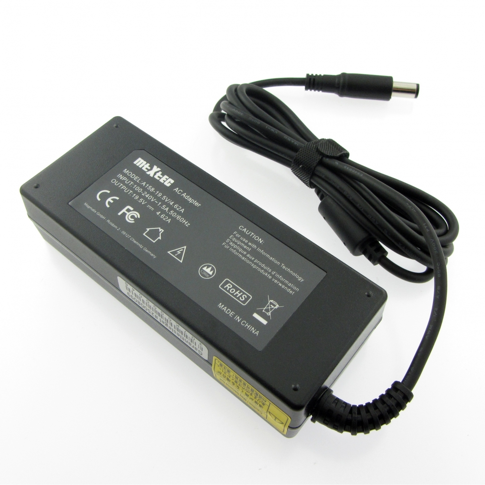 MTXTEC (N5010), mm 15 x rund für 90 Notebook-Netzteil 90W, 4.62A Watt Inspiron 7.4 19.5V, DELL Netzteil, Stecker 5.5