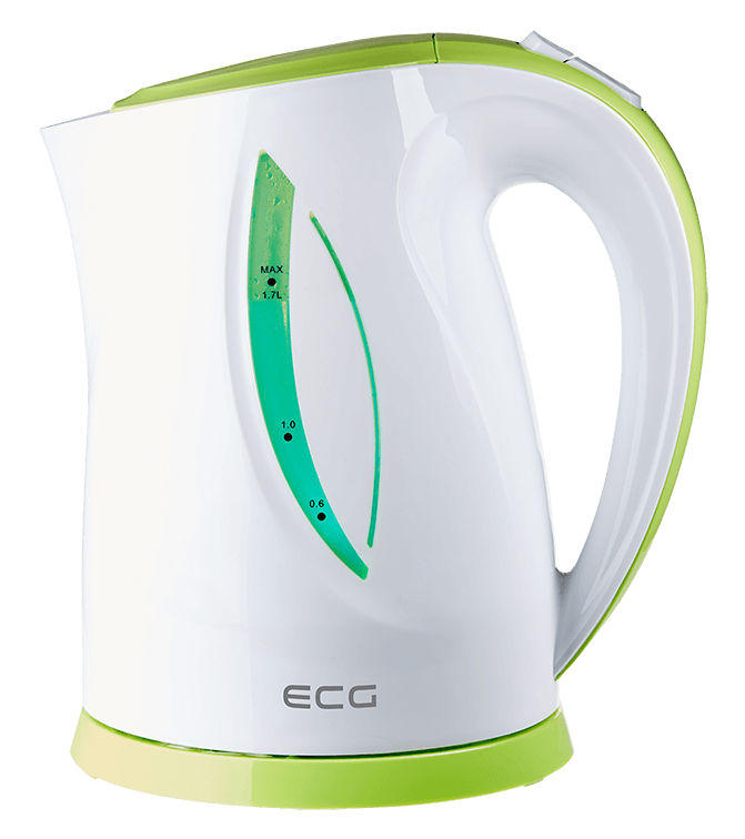 ECG RK 1758 grün | Kalkfilter | | Wasserkocher, Wasserkocher L 360° Grün-weiß 1.7 Drehsockel | | Volumen