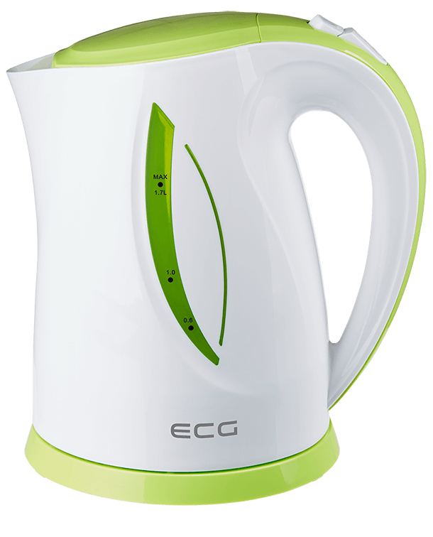 ECG RK 1758 Wasserkocher | Wasserkocher, 360° | Volumen | Grün-weiß L Kalkfilter | 1.7 grün | Drehsockel