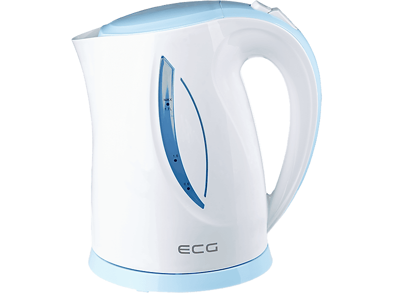 ECG Wasserkocher RK 1758 blau | Kalkfilter | 360° Drehsockel | Volumen 1.7 L Wasserkocher, Blau-weiß