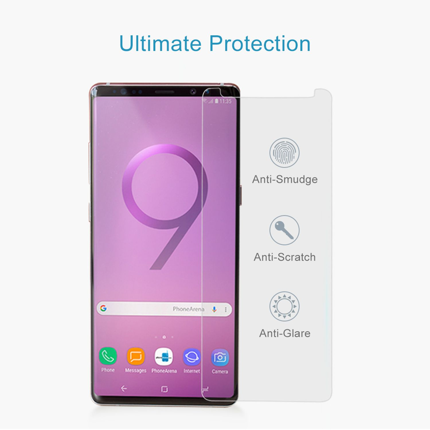 KÖNIG DESIGN 2er Note 9) Pack Galaxy Samsung Displayschutz Schutzfolie(für
