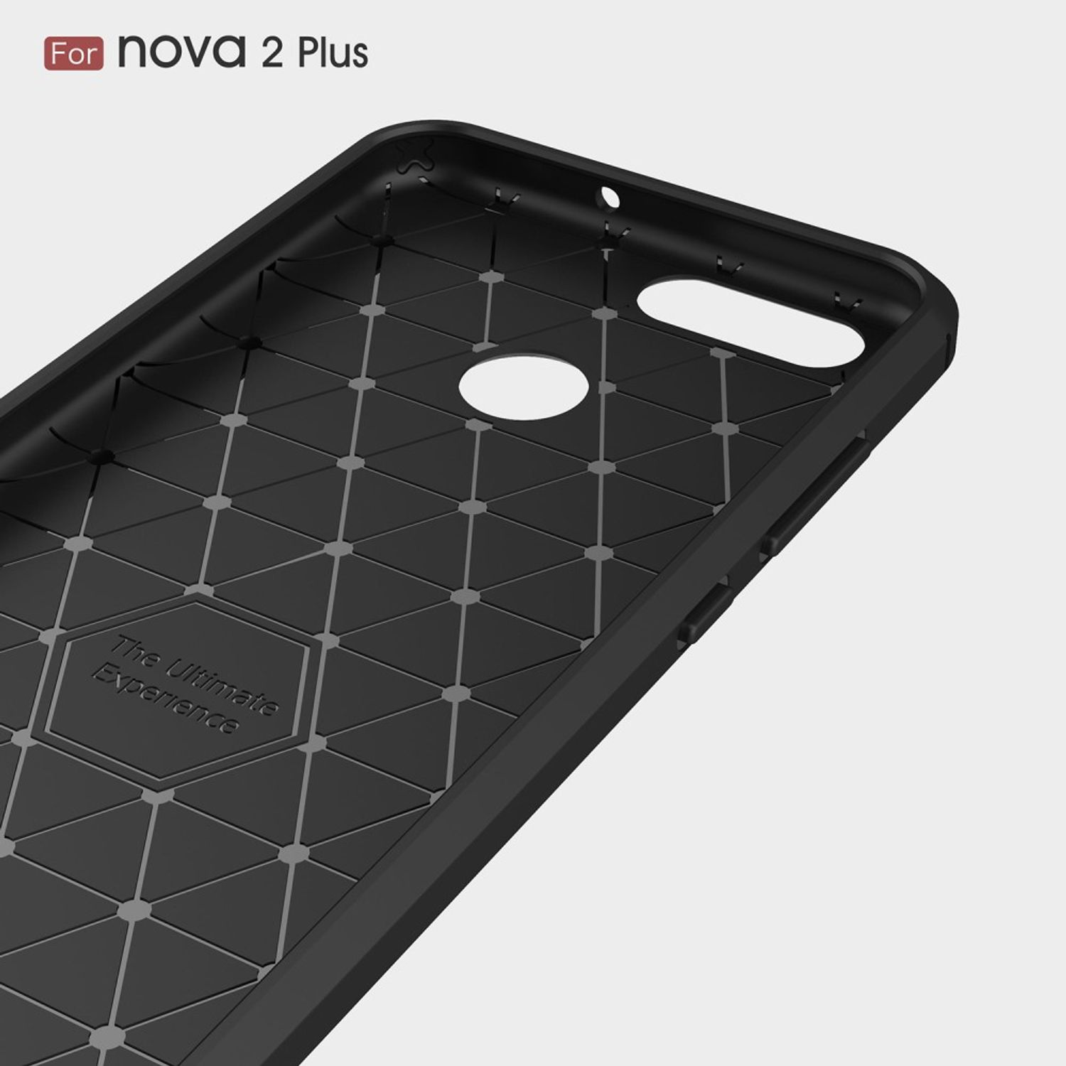 KÖNIG Huawei, Optik, Handyhülle Plus, Schwarz Carbon Nova DESIGN Backcover, 2