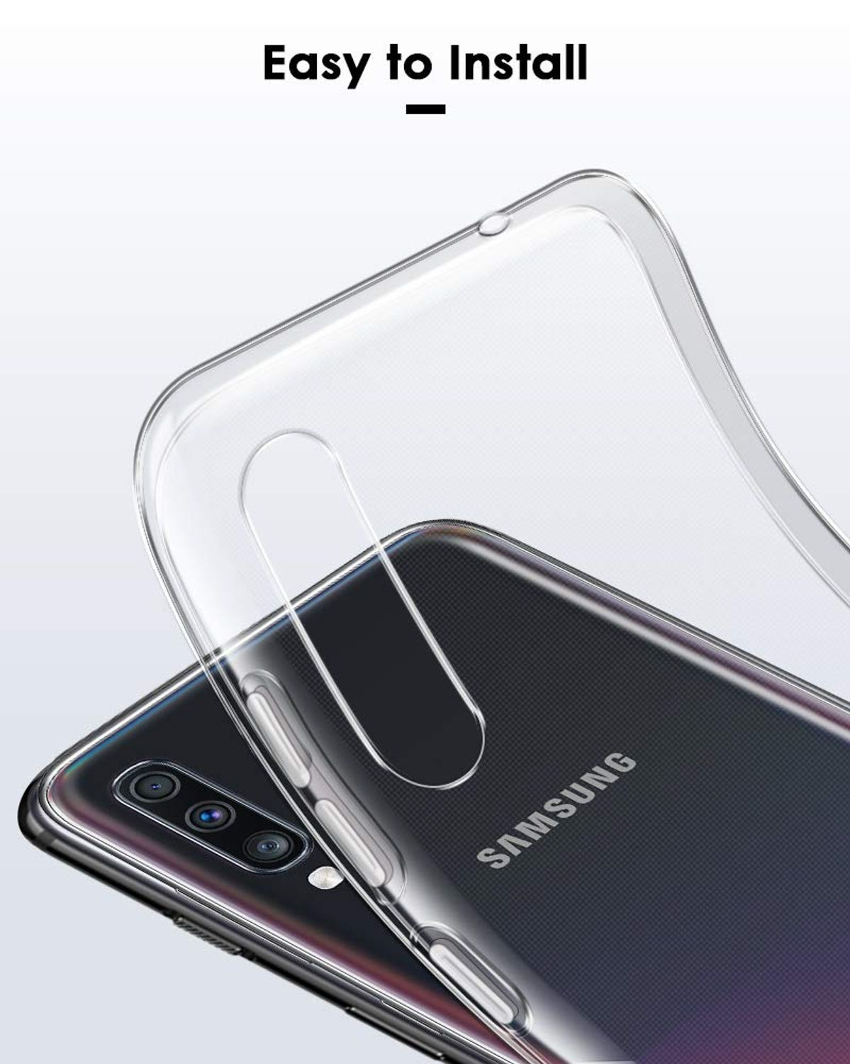 KÖNIG DESIGN Handyhülle Ultra Dünn Bumper, Galaxy Backcover, A70, Samsung, Transparent