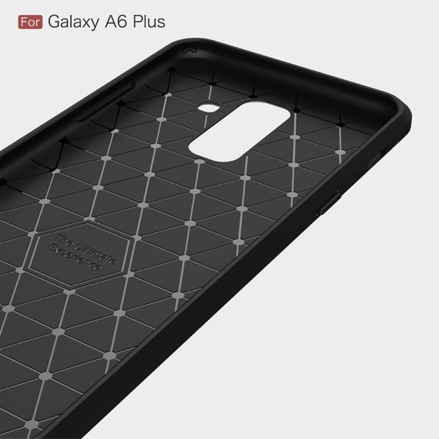 Optik, Carbon Backcover, KÖNIG Samsung, Plus Galaxy (2018), DESIGN A6 Grau Handyhülle