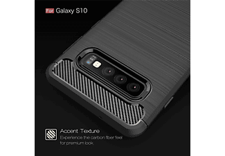 KÖNIG DESIGN Handyhülle Carbon Optik, Backcover, Samsung, Galaxy S10, Blau