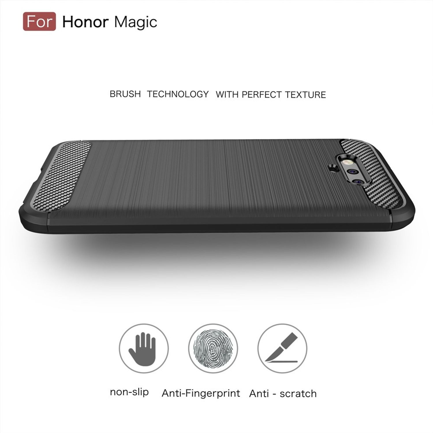 KÖNIG DESIGN Honor Blau Magic, Backcover, Huawei, Carbon Handyhülle Optik