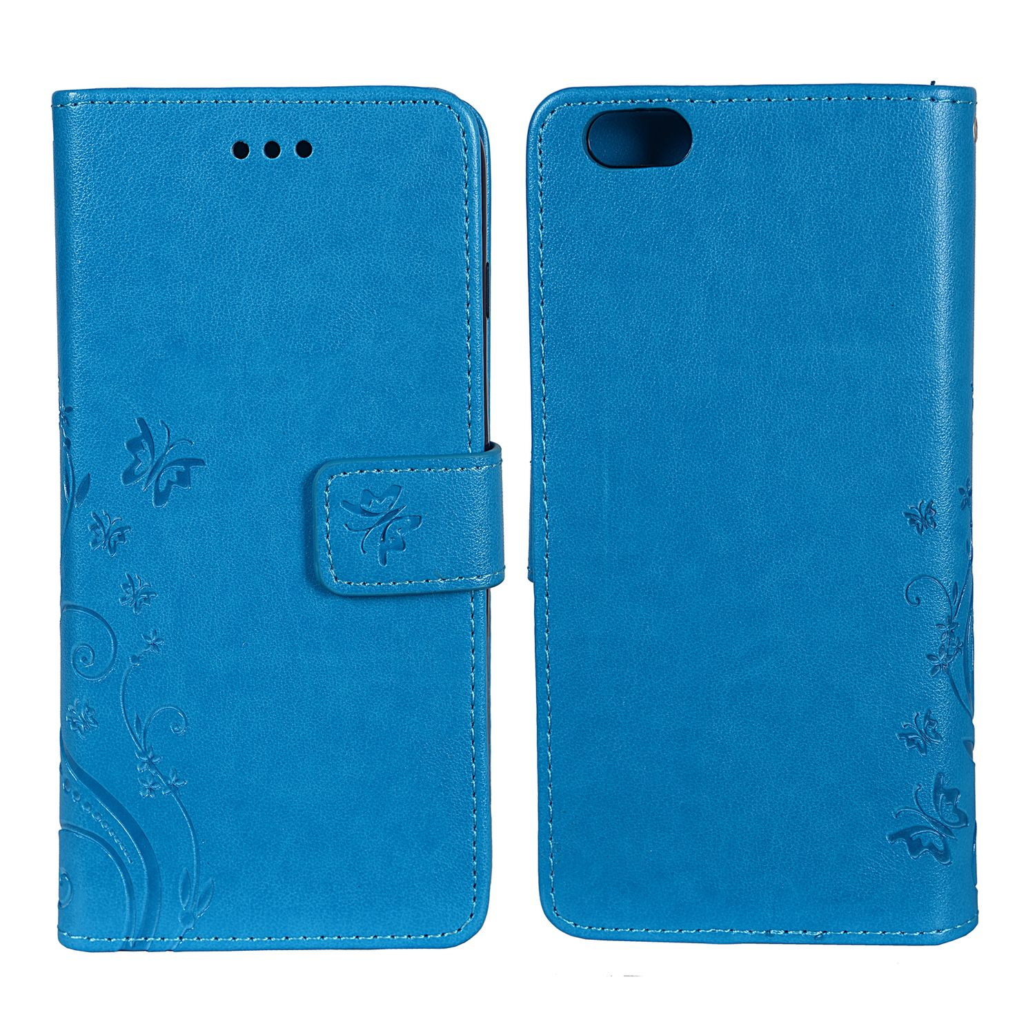 6s Blau DESIGN Handyhülle, KÖNIG 6 iPhone Bookcover, Plus / Apple, Plus,
