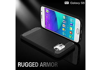 KÖNIG DESIGN Handyhülle Carbon Optik, Backcover, Samsung, Galaxy S6, Blau