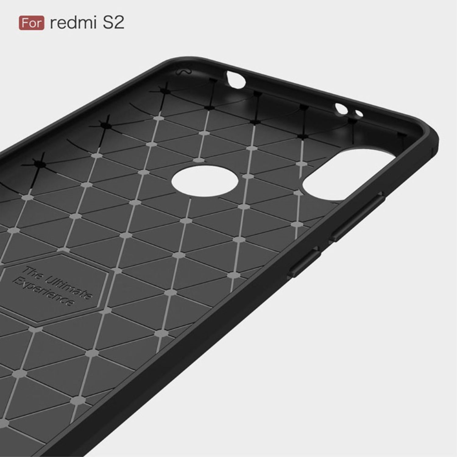 KÖNIG DESIGN Backcover, Optik, S2 / Redmi Handyhülle Y2, Xiaomi, Carbon Grau