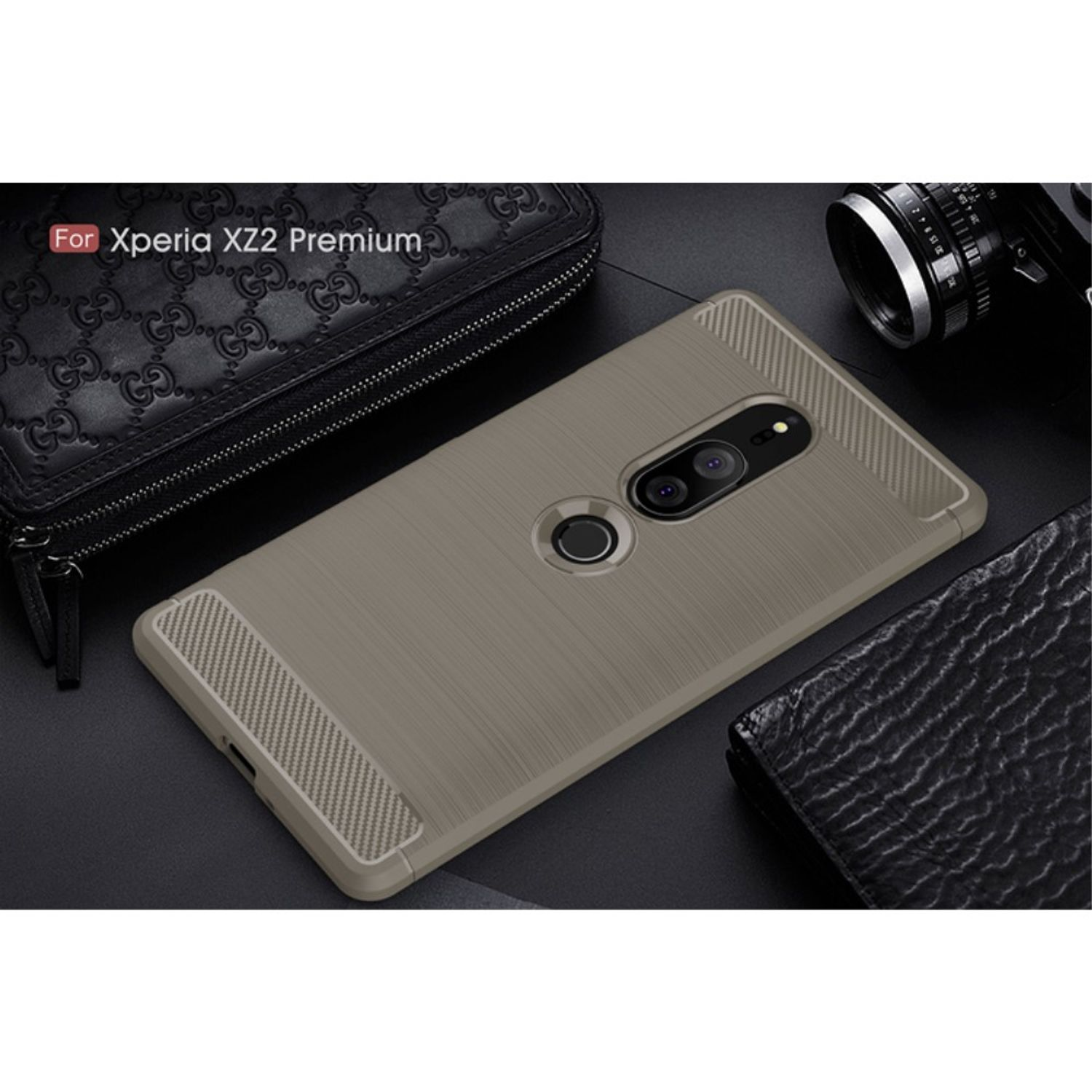 KÖNIG DESIGN Schutzhülle, XZ2 Xperia Backcover, Sony, Premium, Grau