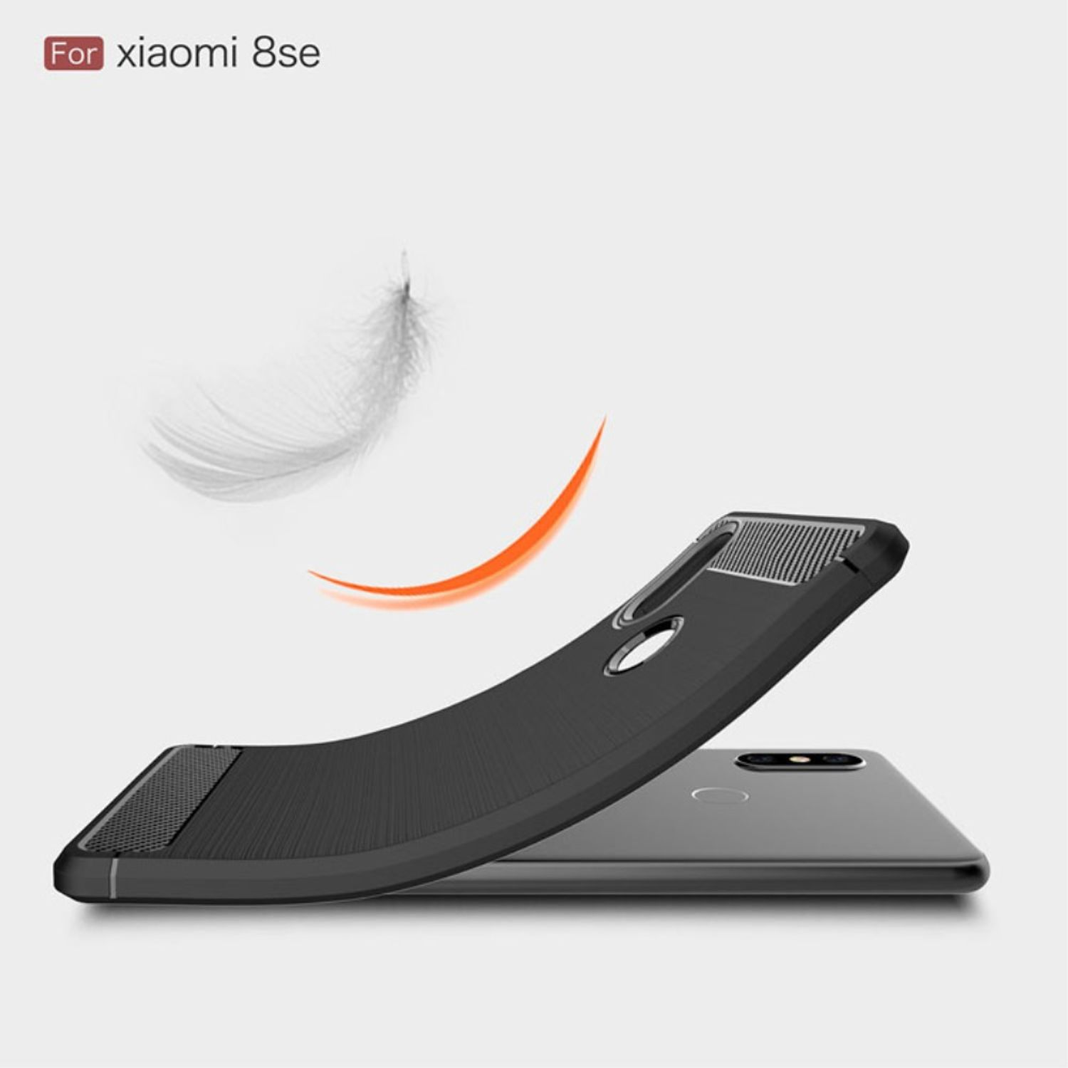 SE, 8 Mi DESIGN Grau Carbon Handyhülle Backcover, Xiaomi, KÖNIG Optik,