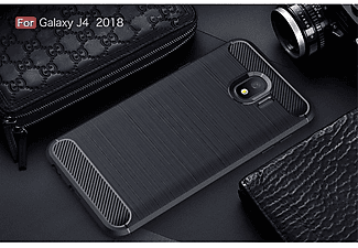 KÖNIG DESIGN Handyhülle Carbon Optik, Backcover, Samsung, Galaxy J4, Blau