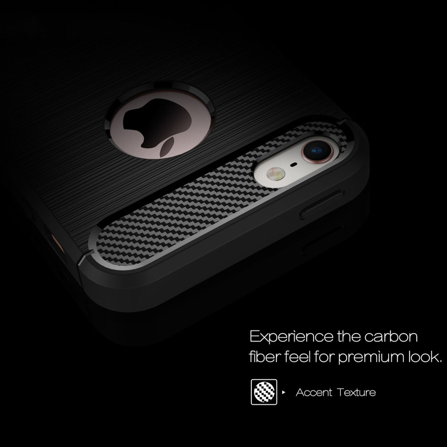 KÖNIG DESIGN Handyhülle Carbon Optik, iPhone 5s, 5 Backcover, Apple, Grau 