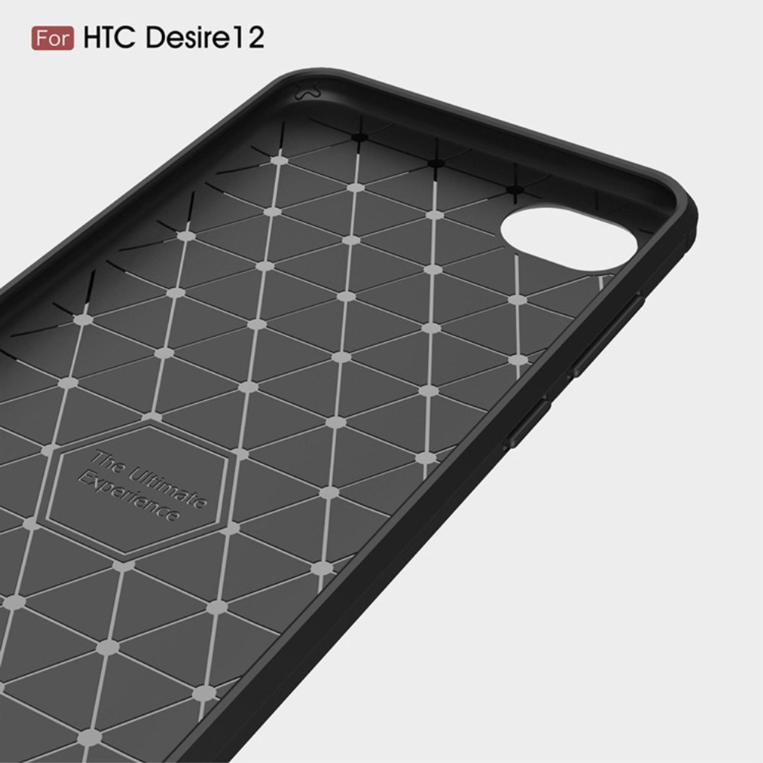 HTC, Carbon Handyhülle 12, Backcover, Optik, KÖNIG DESIGN Blau Desire