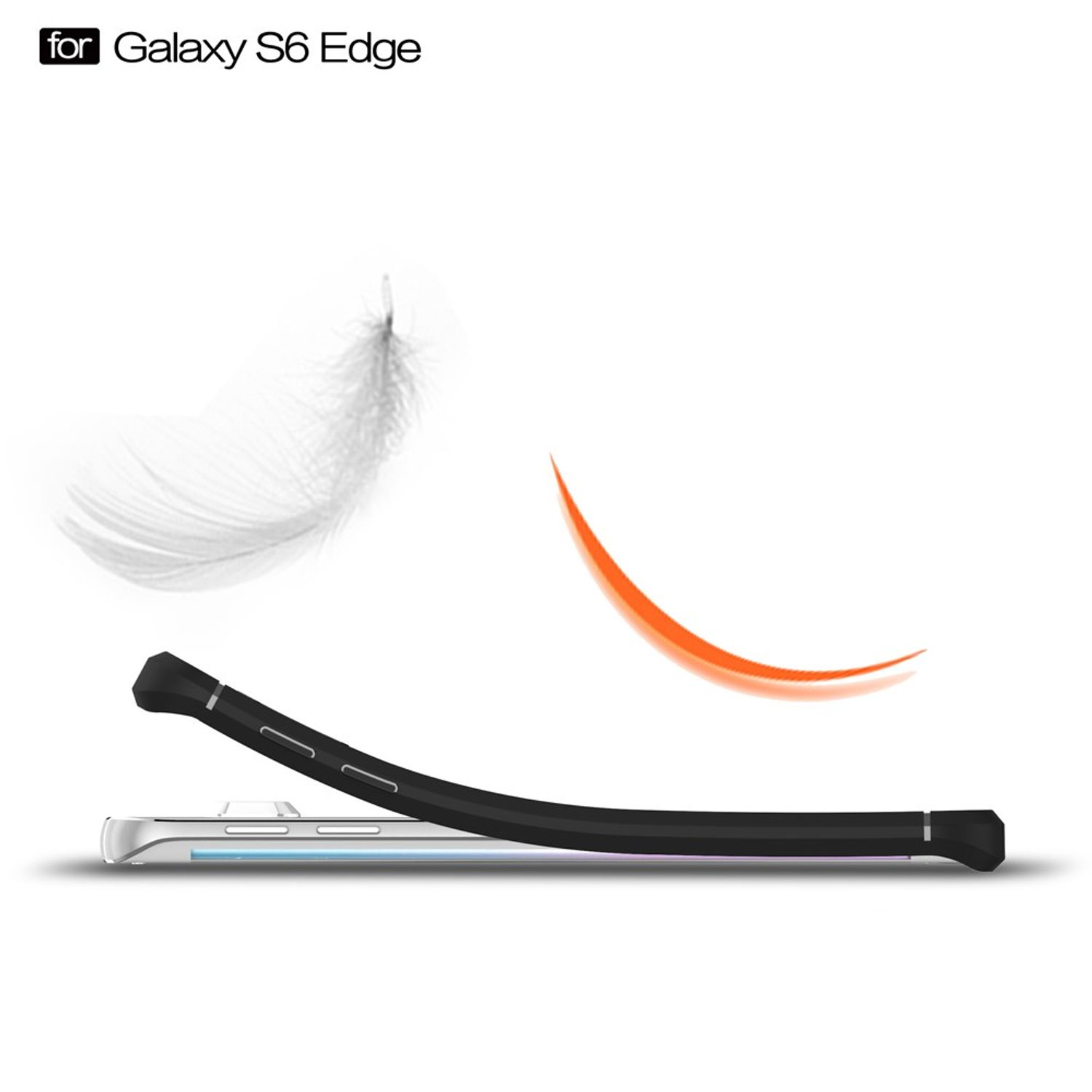 Handyhülle Optik, DESIGN Edge, KÖNIG Grau S6 Samsung, Carbon Backcover, Galaxy