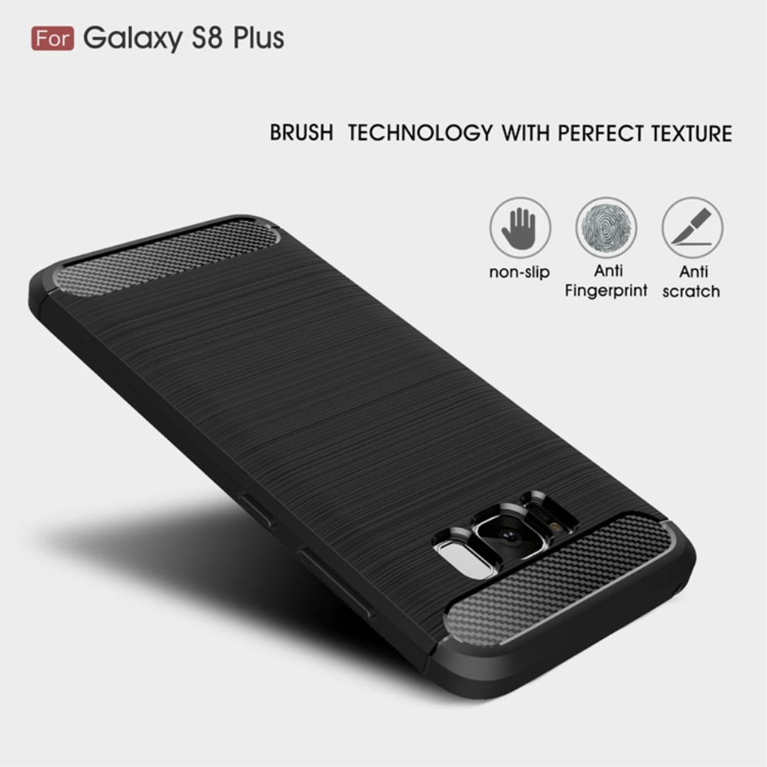 Plus, Samsung, Carbon Backcover, Galaxy Handyhülle DESIGN Grau KÖNIG S8 Optik,