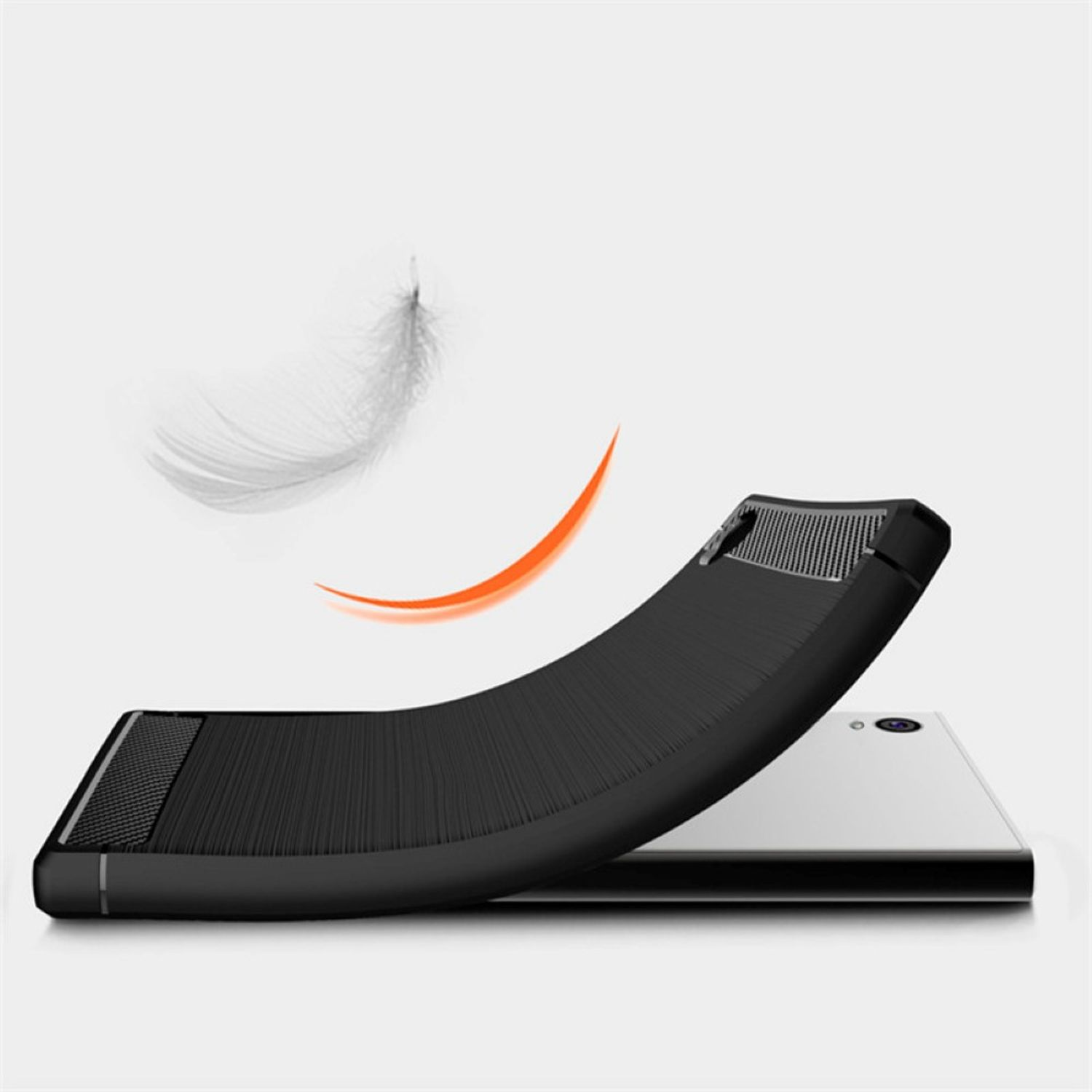 KÖNIG DESIGN Handyhülle Carbon Sony, Grau Optik, L1, Backcover, Xperia