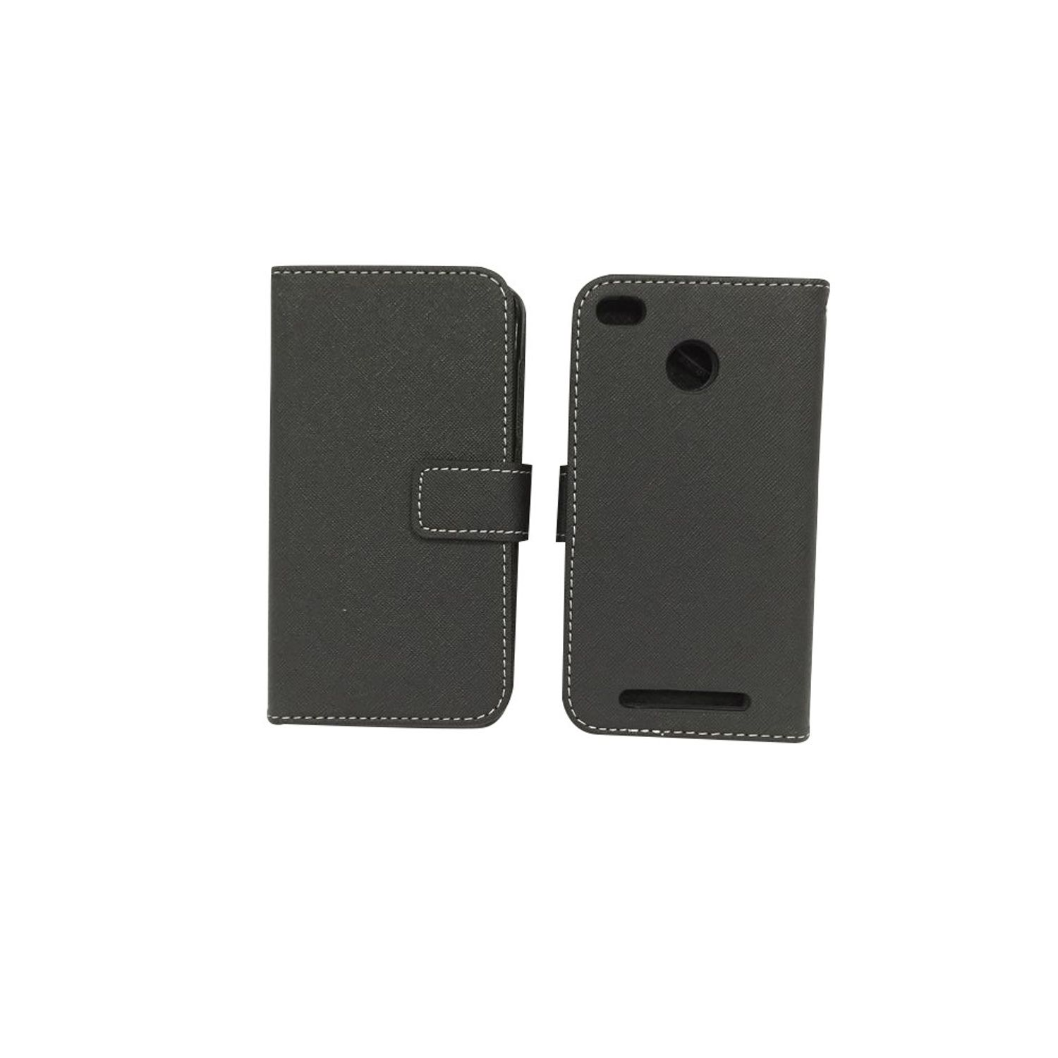 Graues Handycase, geöffnet. Innenraum sichtbar, mit Aussparungen für Kamera und Lautsprecher.