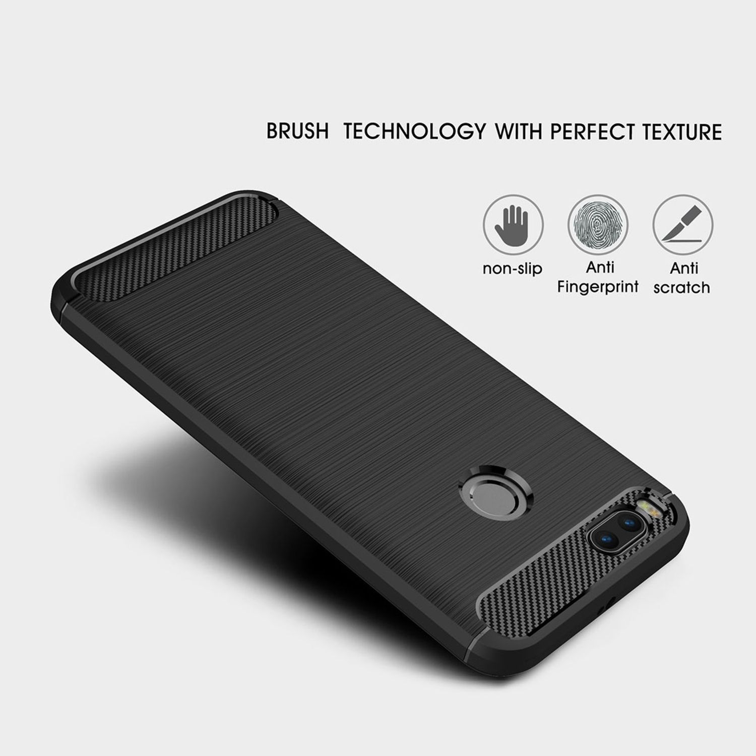 KÖNIG Carbon DESIGN Schwarz Handyhülle Optik, Mi Xiaomi, 5X, Backcover,