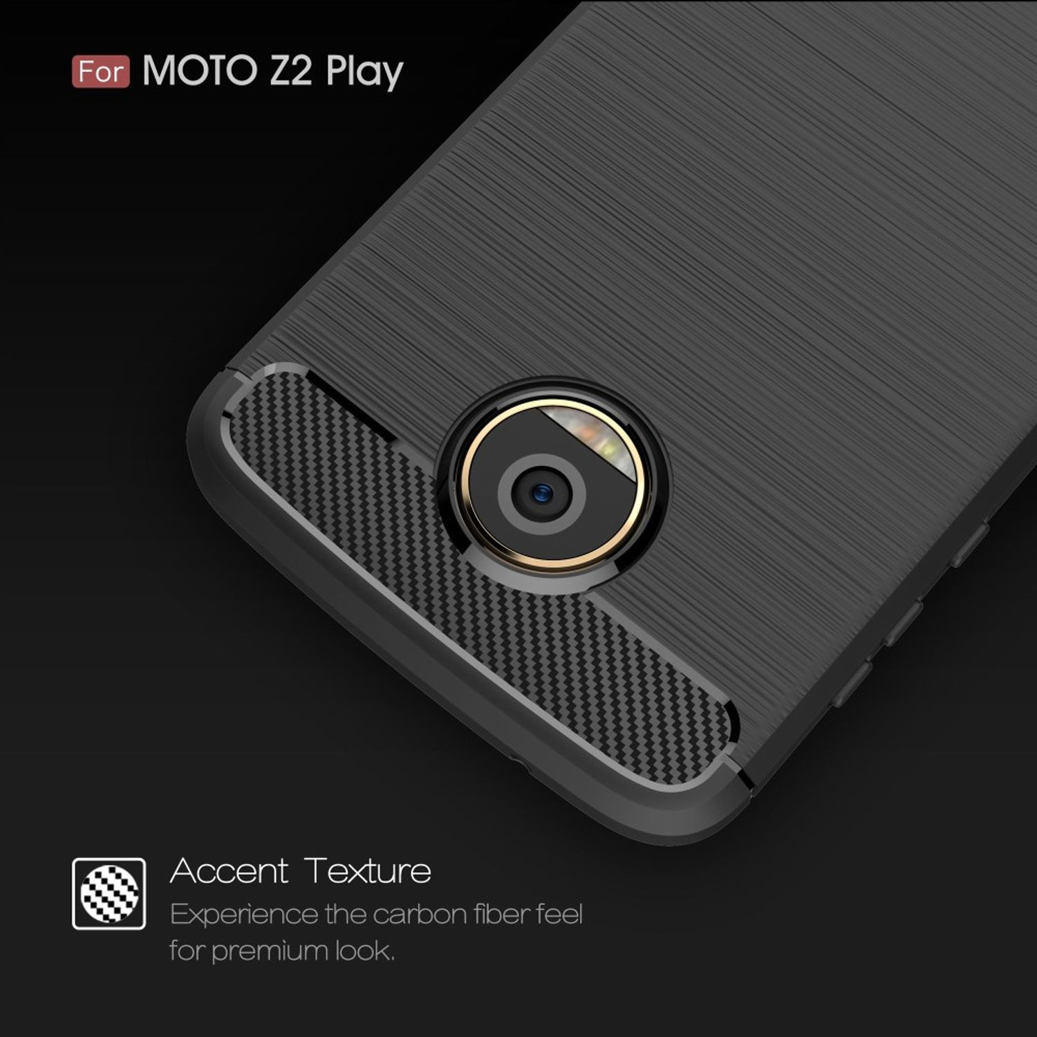 KÖNIG DESIGN Handyhülle Blau Moto Carbon Optik, Play, Motorola, Z2 Backcover