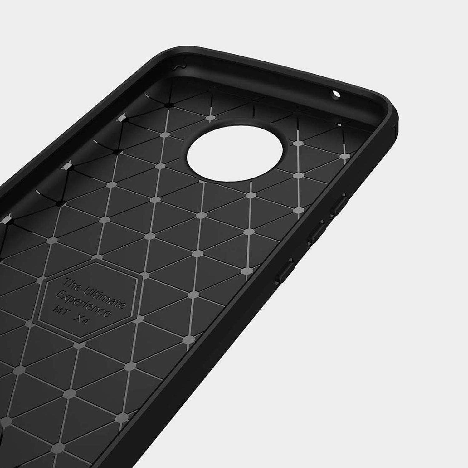 KÖNIG DESIGN Handyhülle Carbon X4, Backcover, Blau Moto Motorola, Optik