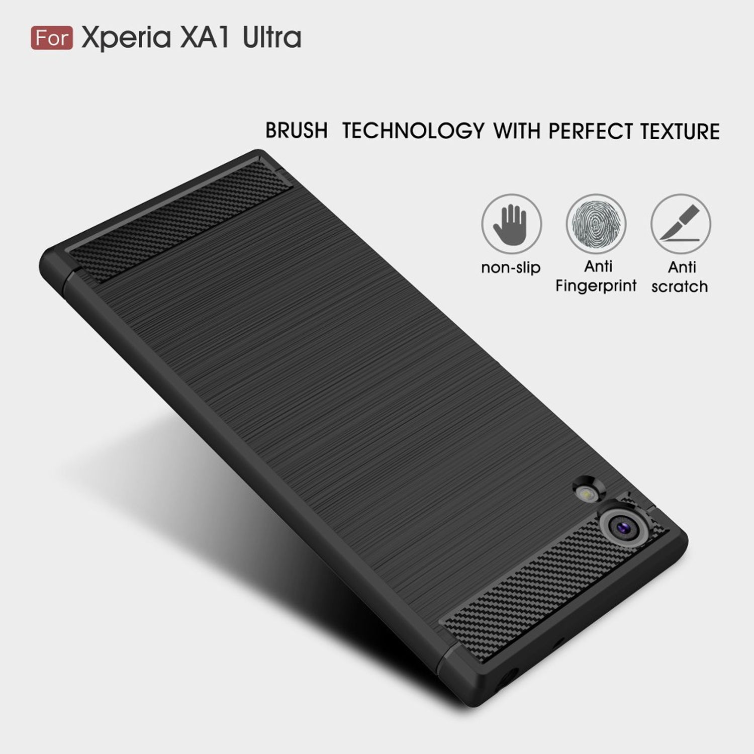 Optik, XA1 Handyhülle Xperia Sony, Backcover, Carbon DESIGN KÖNIG Schwarz Ultra,