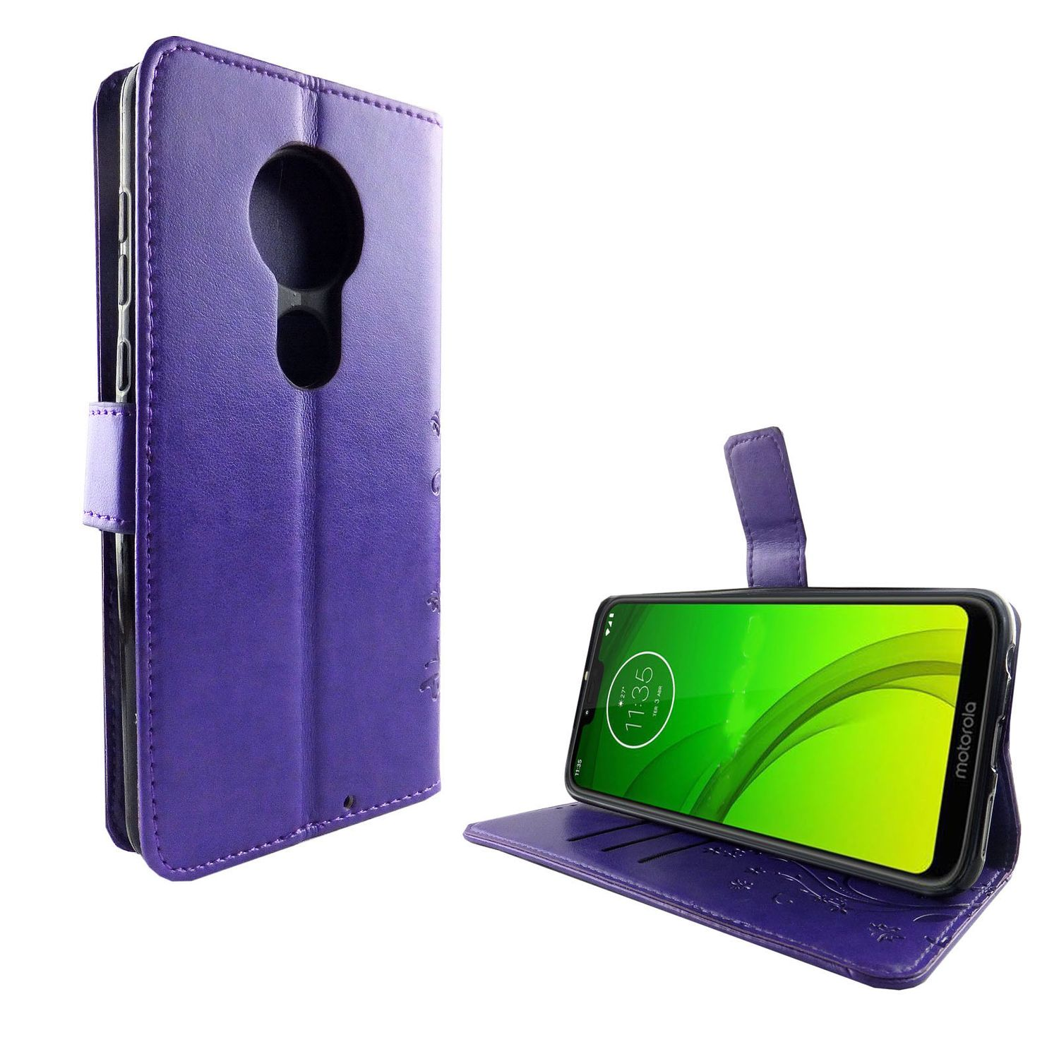 DESIGN Motorola, Violett Bookcover, KÖNIG G7, Moto Handyhülle,