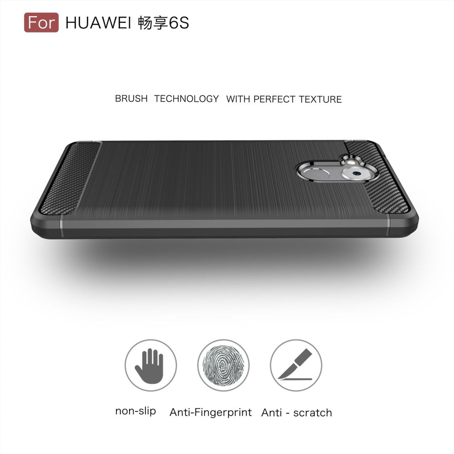 Enjoy Huawei, Blau KÖNIG Handyhülle DESIGN Backcover, Carbon 6s, Optik,