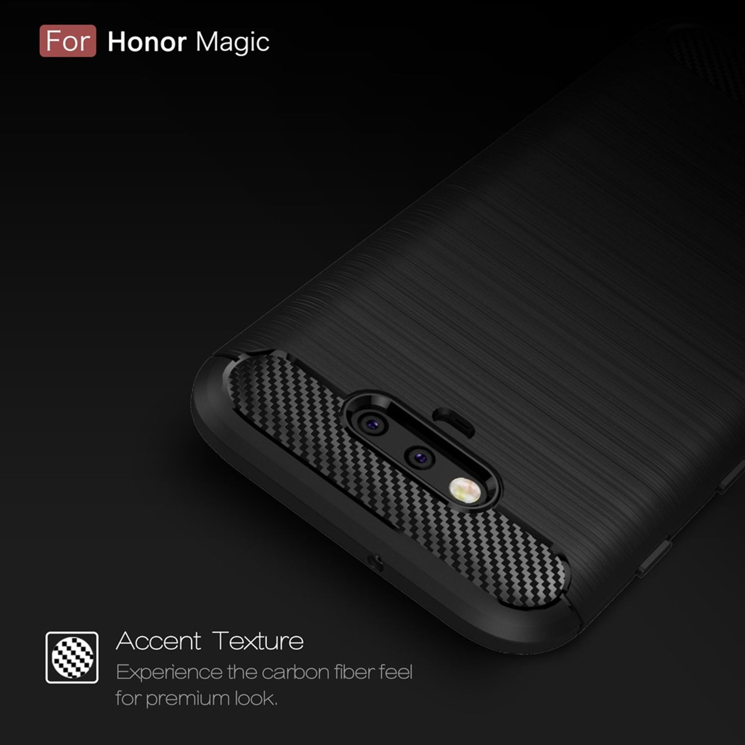 Honor Carbon Backcover, DESIGN Magic, Grau KÖNIG Optik, Handyhülle Huawei,