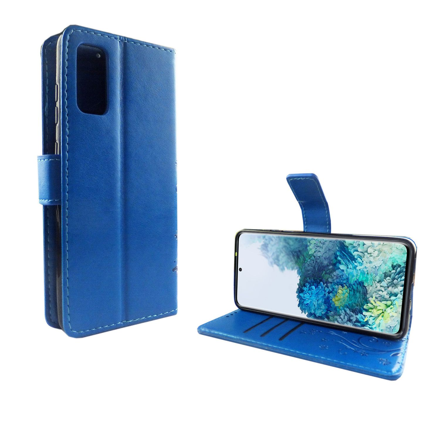 KÖNIG DESIGN Handyhülle, Blau Bookcover, Samsung, Galaxy S20