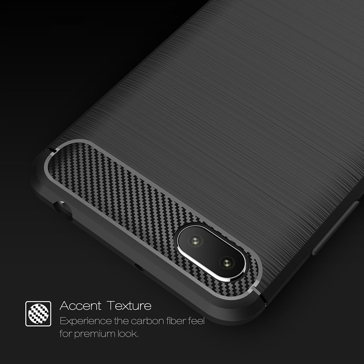 KÖNIG DESIGN Handyhülle Schwarz Carbon 6A, Backcover, Redmi Optik, Xiaomi