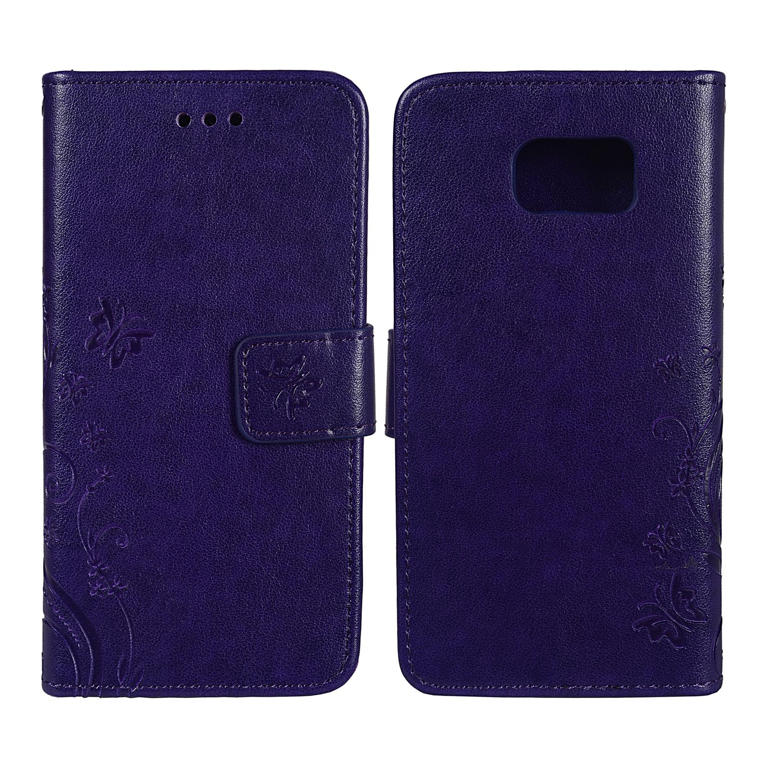 Galaxy Bookcover, Samsung, Edge, S6 Violett Handyhülle, KÖNIG DESIGN