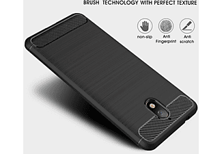 KÖNIG DESIGN Handyhülle Carbon Optik, Backcover, Nokia, 3.1, Grau